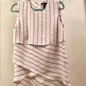 BCBG white sleeveless top